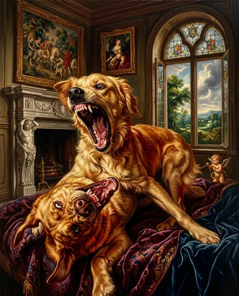 Renaissance-style pet portrait art
