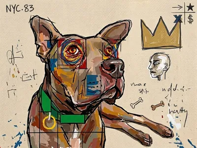 Bold pet portrait with rich colors